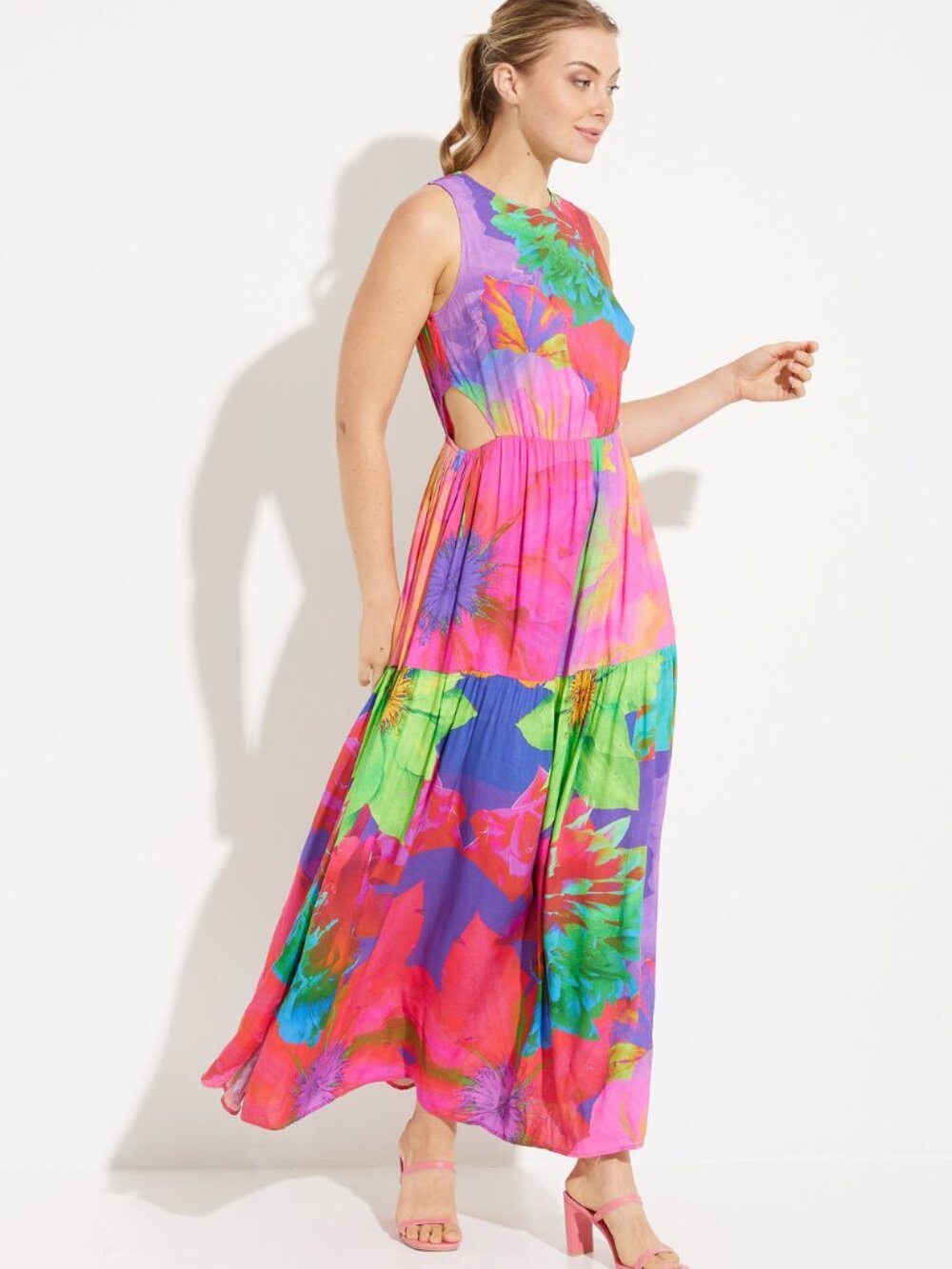 Desigual Long Flower Cut Out Dress